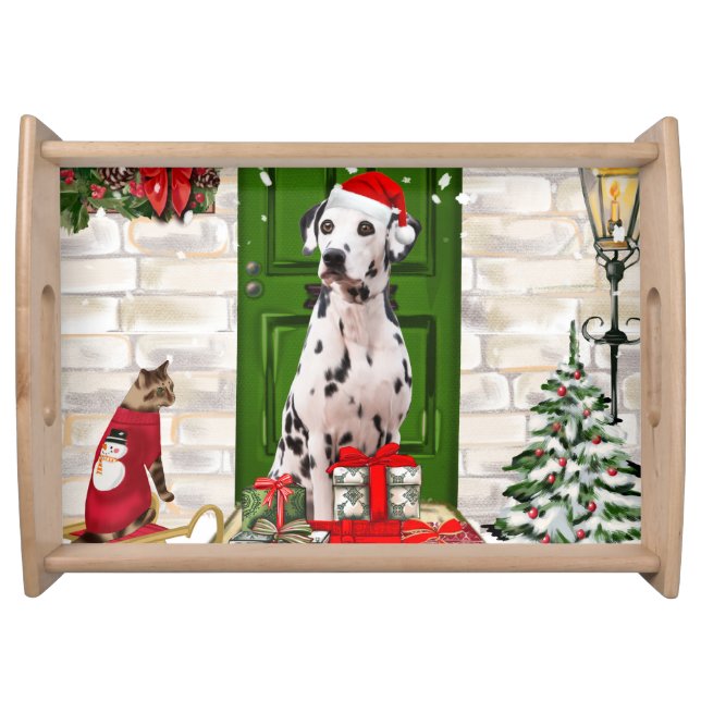 Dalmatian Dog Christmas  Serving Tray (Front)