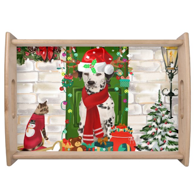 Dalmatian Dog Christmas  Serving Tray (Front)
