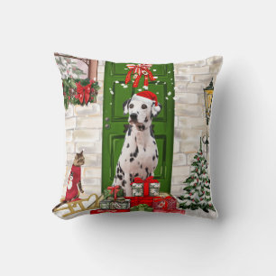 Dalmatian Dog Christmas  Throw Pillow