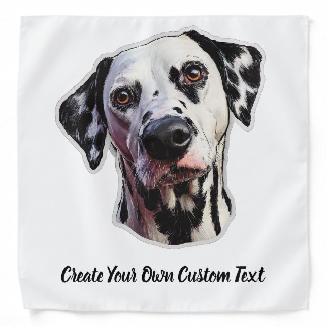 Dalmatian Dog Create Your Own Custom Text  Bandana (Front)