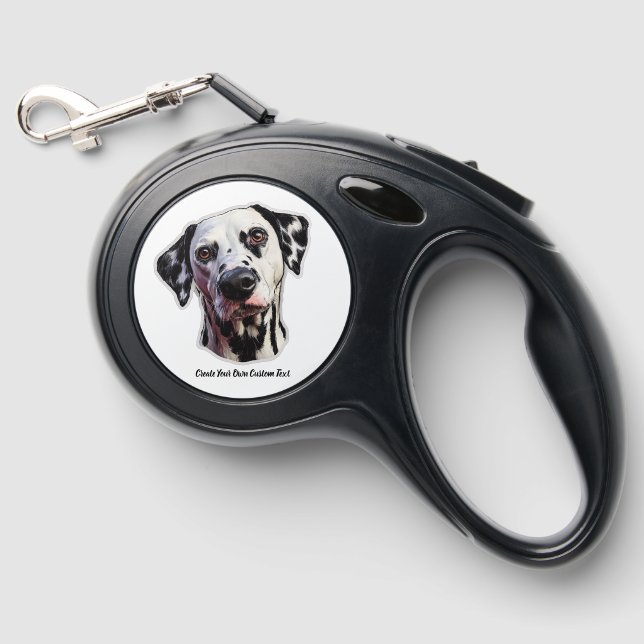 Dalmatian Dog Create Your Own Custom Text  Retractable Pet Leash (Front)