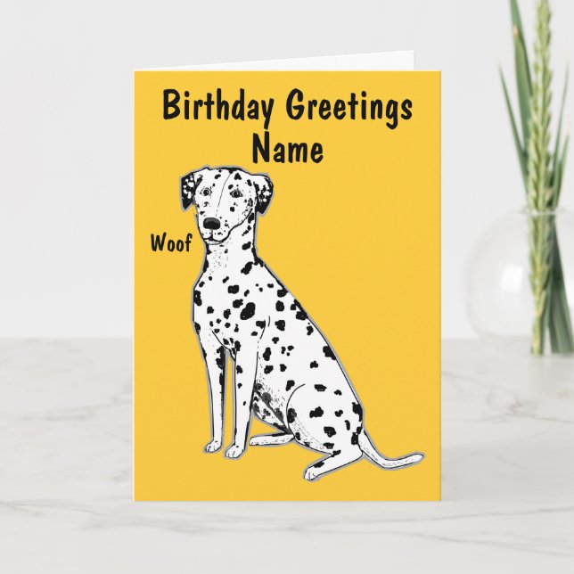 Dalmatian Dog Customizable Birthday Card (Front)