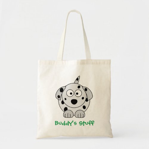 Dalmatian Dog Cute Cartoon Custom Name Tote Bag