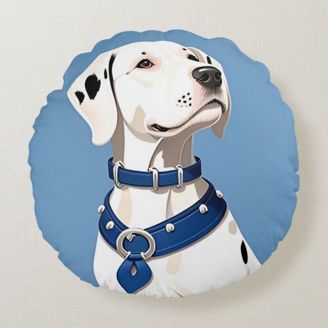 Dalmatian Dog Cute Home Décor Gift  Round Pillow (Front)