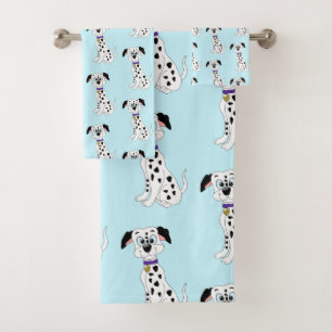 Dalmatian Dog Design Bath Towel Set
