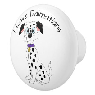 Dalmatian Dog Design Ceramic Knob