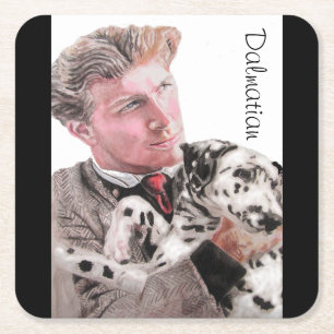 Dalmatian Dog Dogs cute Animal Spotty Glass Coast Square Paper Coaster