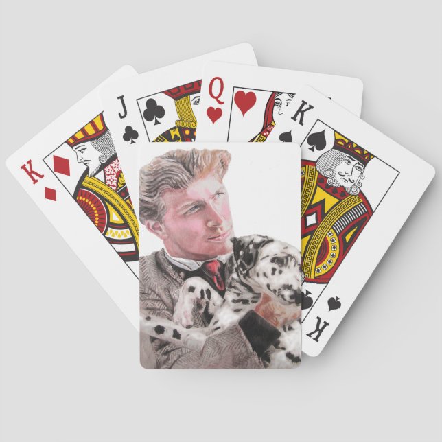 Dalmatian Dog Dogs cute Animal Spotty Poker Cards (Back)