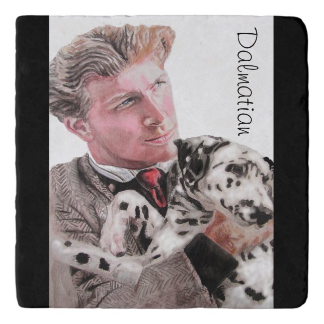 Dalmatian Dog Dogs cute Animal Spotty Trivet (Front)