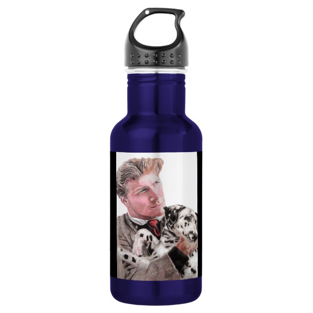 Dalmatian Dog Dogs Spotty Black White Stainless Steel Water Bottle (Front)