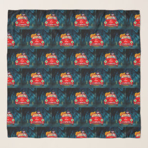 Dalmatian Dog Driving Car Scary Halloween  Scarf