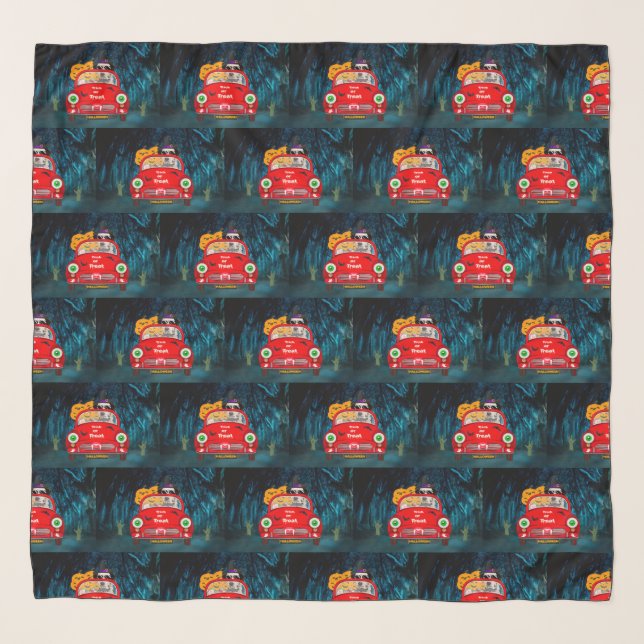 Dalmatian Dog Driving Car Scary Halloween  Scarf (Front)