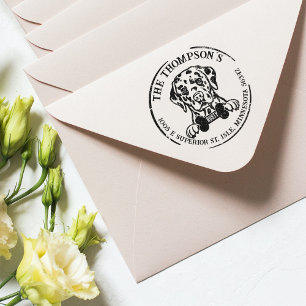 Dalmatian Dog Family Return Address Rubber Stamp