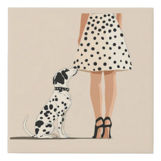 Dalmatian dog faux canvas print