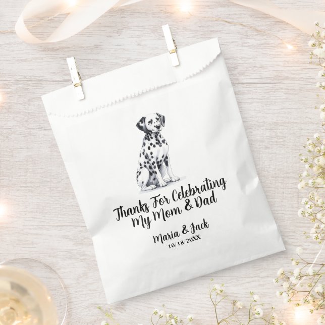 Dalmatian Dog Favor Bag (Clipped)