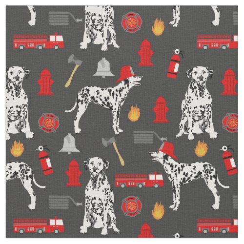 Dalmatian dog fire fighter fabric