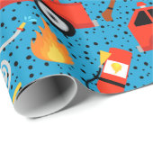 Dalmatian Dog Firefighters With Firetrucks Wrapping Paper (Roll Corner)