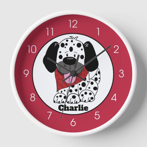 Dalmatian Dog Firetruck Nursery Baby Kids Wall  Clock