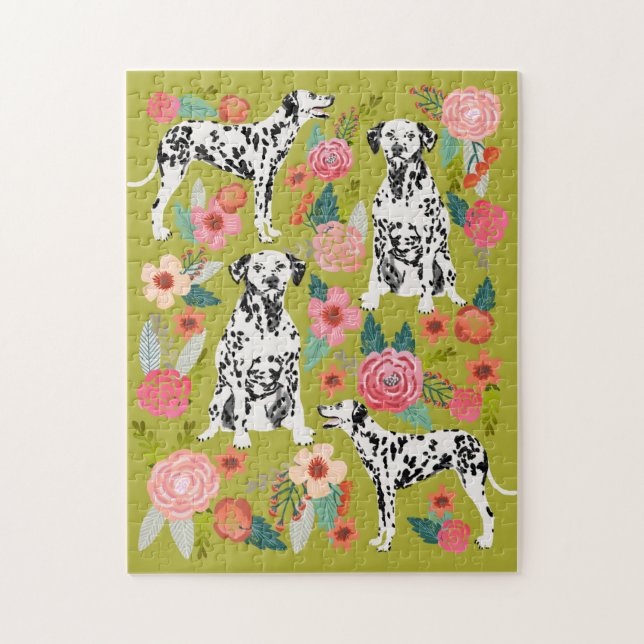 Dalmatian Dog Floral Puzzle (Vertical)