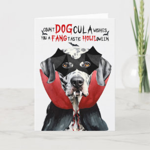 Dalmatian Dog Funny Count DOGcula Halloween Holiday Card