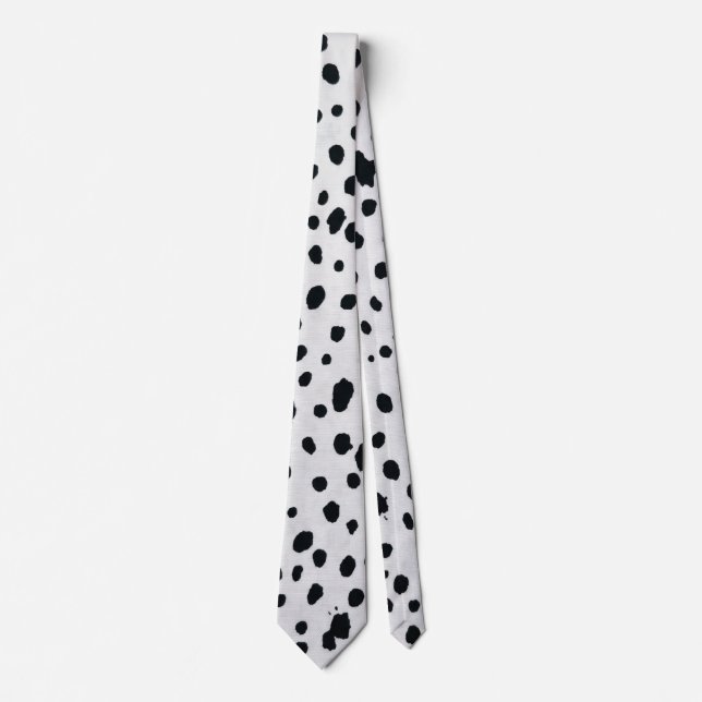 Dalmatian Dog Fur Pattern Neck Tie (Front)