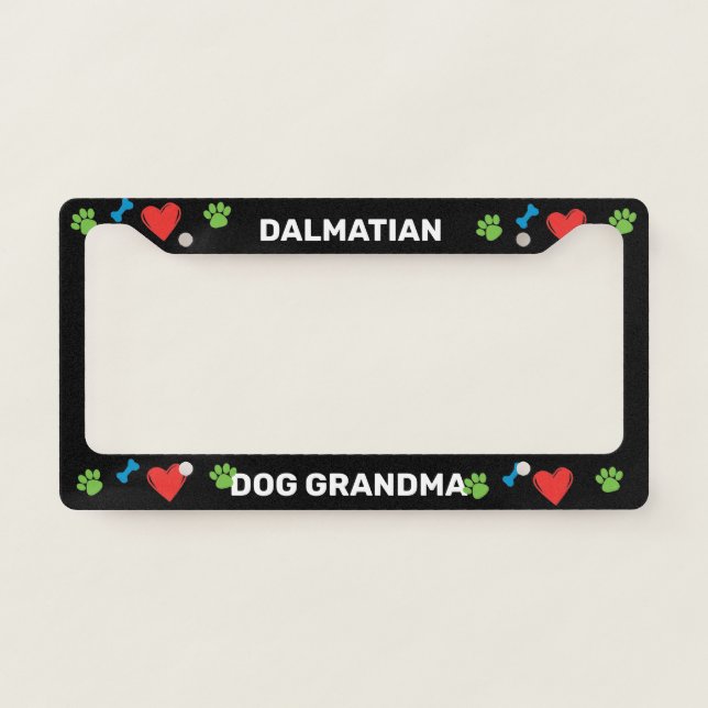 Dalmatian Dog Grandma License Plate Frame (Front)