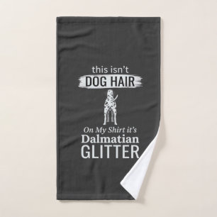 Dalmatian Dog Hair Glitter Funny Pet Hand Towel