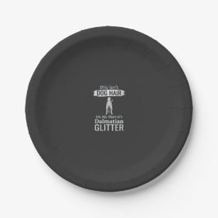 Dalmatian Dog Hair Glitter Funny Pet Paper Plates