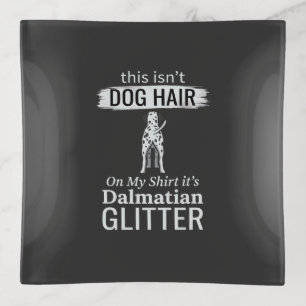 Dalmatian Dog Hair Glitter Funny Pet Trinket Tray