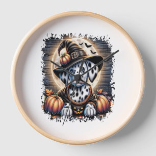 Dalmatian Dog Halloween Clock