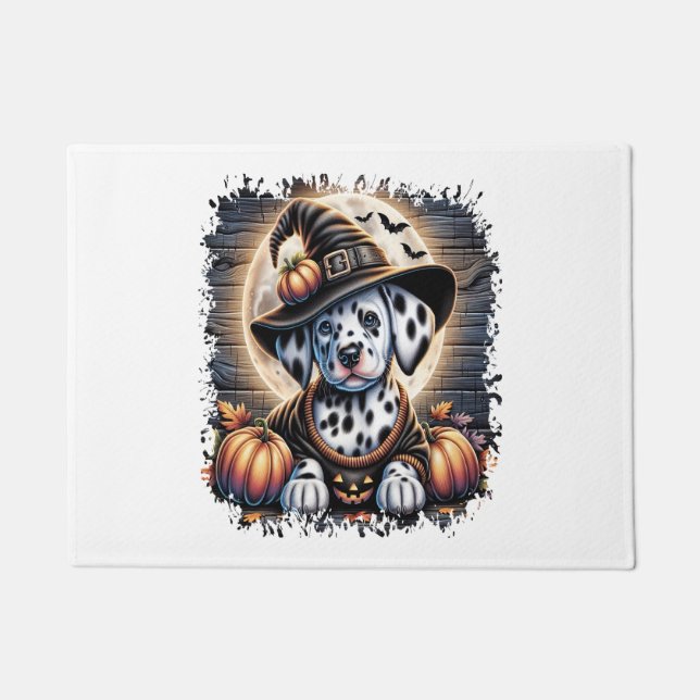 Dalmatian Dog Halloween Doormat (Front)
