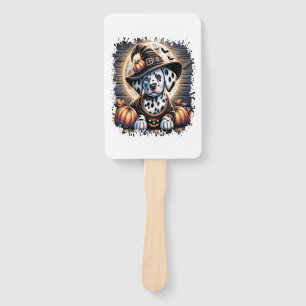 Dalmatian Dog Halloween Hand Fan