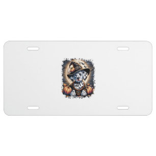 Dalmatian Dog Halloween License Plate