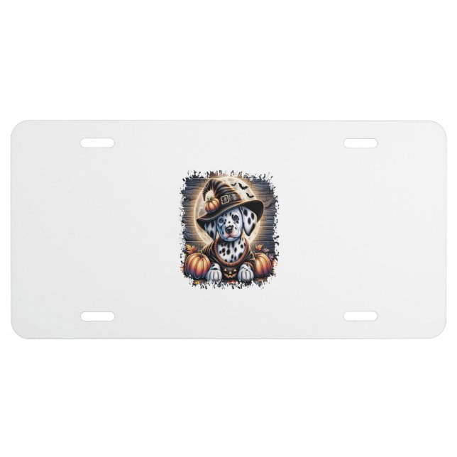 Dalmatian Dog Halloween License Plate (Front)