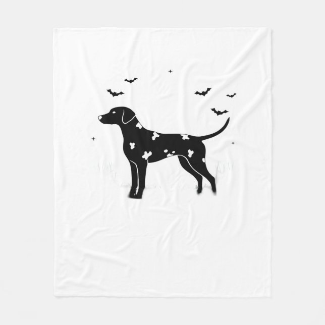 Dalmatian Dog – Halloween Moon Silhouette Classic  Fleece Blanket (Front)