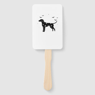 Dalmatian Dog � Halloween Moon Silhouette Classic Hand Fan