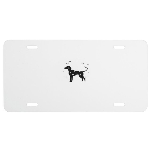 Dalmatian Dog � Halloween Moon Silhouette Classic  License Plate (Front)