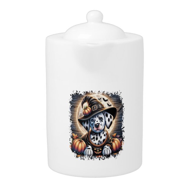 Dalmatian Dog Halloween Teapot (Front)