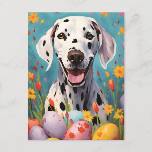 Dalmatian dog Happy Easter Postcard