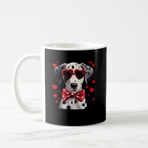 Dalmatian Dog Hearts Sunglasses Red Bow Tie Valent Coffee Mug