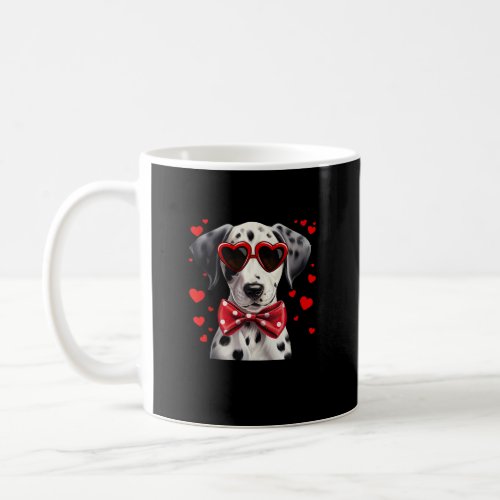 Dalmatian Dog Hearts Sunglasses Red Bow Tie Valent Coffee Mug