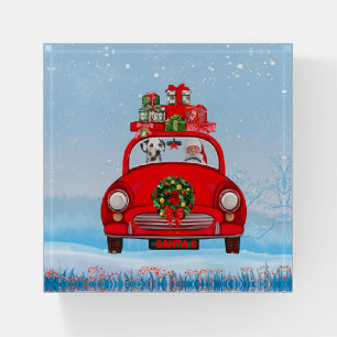 Dalmatian Dog In Car With Santa Claus Paperweight