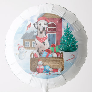 Dalmatian Dog In snow Christmas Dog House Balloon