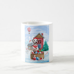 Dalmatian Dog In snow Christmas Dog House Coffee Mug