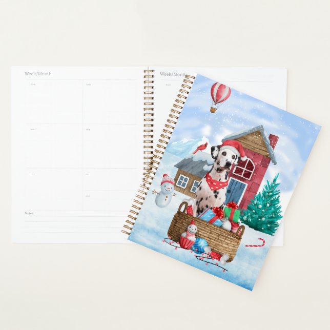 Dalmatian Dog In snow Christmas Dog House Planner (Display)