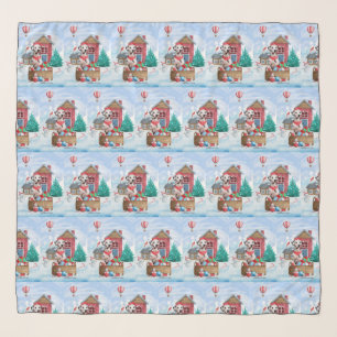 Dalmatian Dog In snow Christmas Dog House Scarf