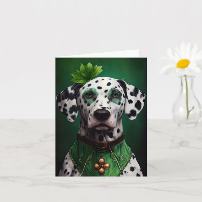 Dalmatian Dog in St. Patrick's Day Dress Card (Small Plant)