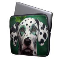 Designer laptop sleeve Pink Dalmatian Abstract Print by The 13