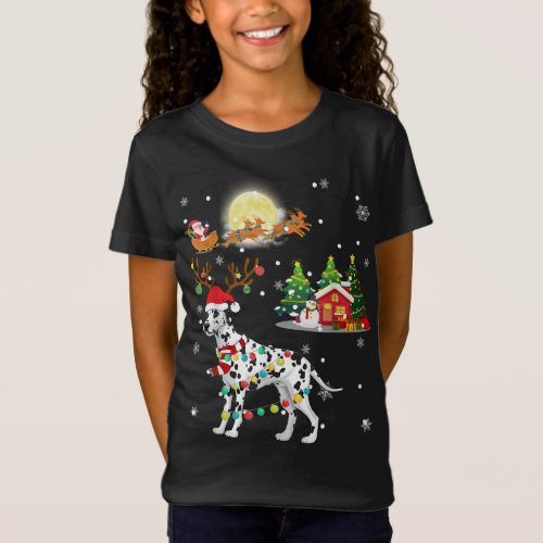 DALMATIAN Dog Light Christmas Reindeer Tree Xmas G T_Shirt