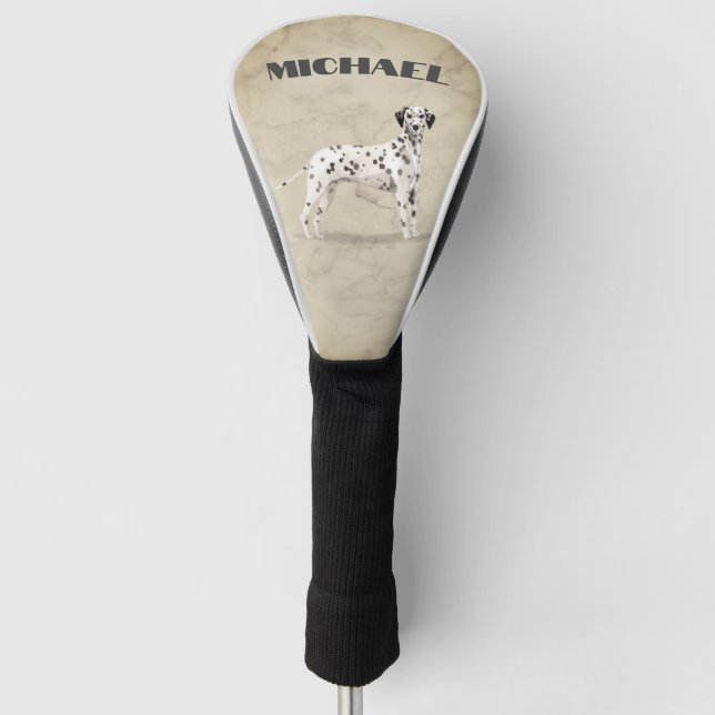 Dalmatian Dog Lover Cream Personal  Golf Head Cover (Front)